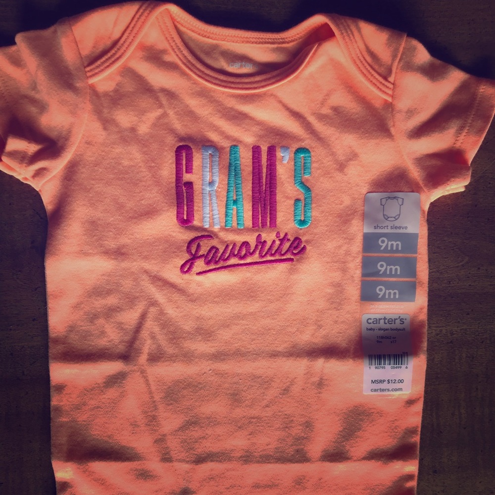 Orange “grams favorite “ onesie